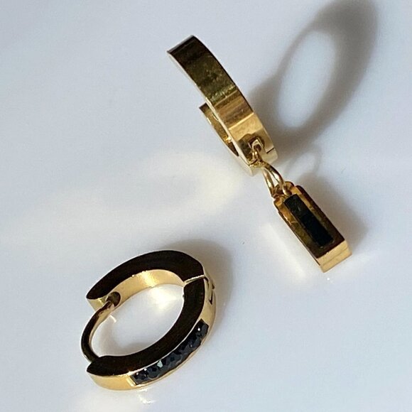 Gold Plated Stainless Steel Roman Set of 6 Earrings - Picture 4 of 11